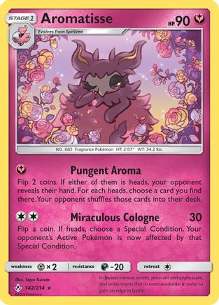 Aromatisse (142/214) Reverse Holofoil [SM: Unbroken Bonds] Pokemon Single Pokémon
