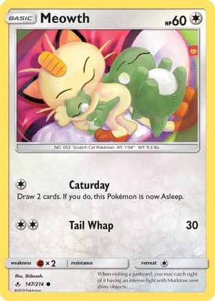Meowth (147/214) Reverse Holofoil [SM: Unbroken Bonds] Pokemon Single Pokémon