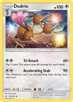 Dodrio (151/214) [SM: Unbroken Bonds] Pokemon Single Pokémon