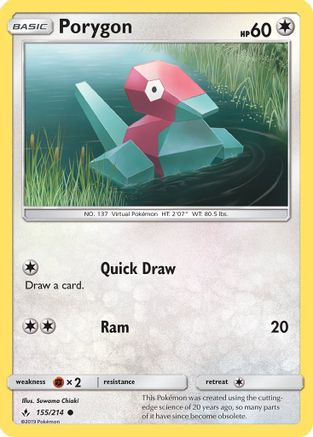 Porygon (155/214) [SM: Unbroken Bonds] Pokemon Single Pokémon