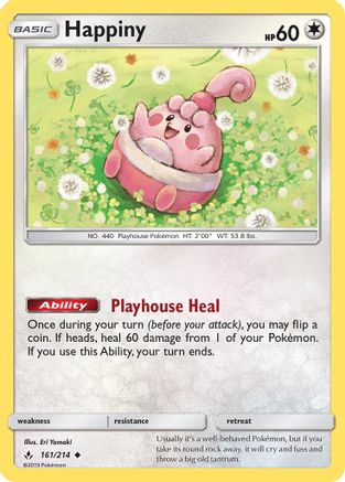 Happiny (161/214) Reverse Holofoil [SM: Unbroken Bonds] Pokemon Single Pokémon