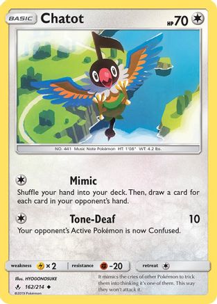 Chatot (/214) Reverse Holofoil [SM: Unbroken Bonds] Pokemon Single Pokémon