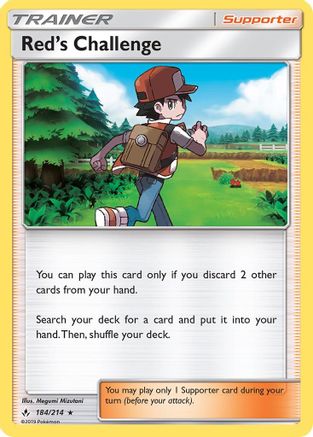 Red's Challenge (184/214) Reverse Holofoil [SM: Unbroken Bonds] Pokemon Single Pokémon