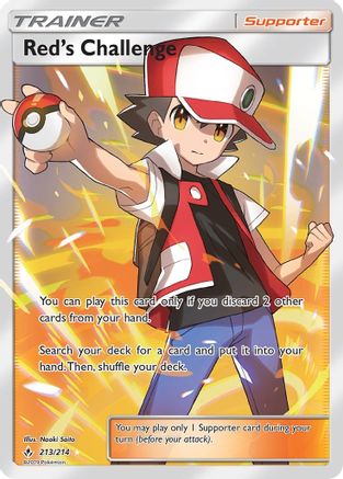 Red's Challenge (Full Art) 213/214 Holofoil [SM: Unbroken Bonds] Pokemon Single Pokémon