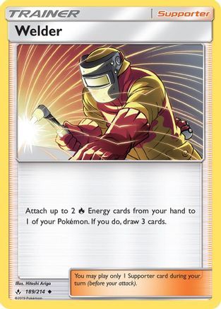 Welder (189/214) Reverse Holofoil [SM: Unbroken Bonds] Pokemon Single Pokémon