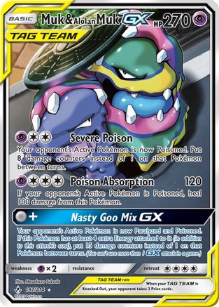 Muk & Alolan Muk GX (197) (Full Art) (/214) Holofoil [SM: Unbroken Bonds] Pokemon Single Pokémon