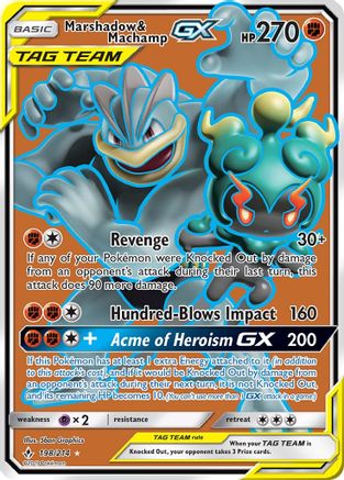 Marshadow & Machamp GX (Full Art) 198/214 Holofoil [SM: Unbroken Bonds] Pokemon Single Pokémon