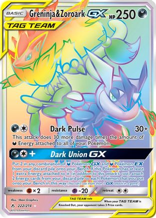 Greninja & Zoroark GX (Secret) (/214) Holofoil [SM: Unbroken Bonds] Pokemon Single Pokémon