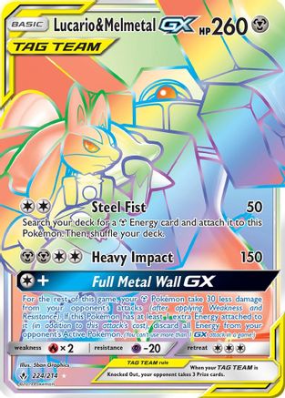 Lucario & Melmetal GX (Secret) (/214) Holofoil [SM: Unbroken Bonds] Pokemon Single Pokémon