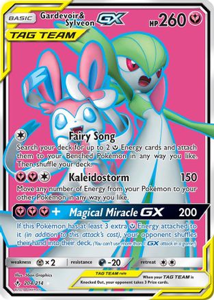 Gardevoir & Sylveon GX (204) (Full Art) (/214) Holofoil [SM: Unbroken Bonds] Pokemon Single Pokémon