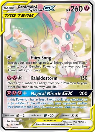 Gardevoir & Sylveon GX (205) (Alternate Full Art) (/214) Holofoil [SM: Unbroken Bonds] Pokemon Single Pokémon