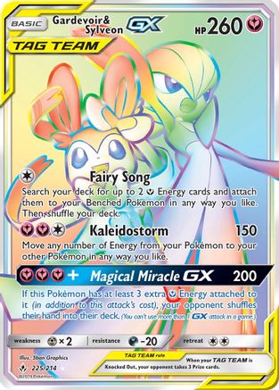 Gardevoir & Sylveon GX (Secret) 225/214 Holofoil [SM: Unbroken Bonds] Pokemon Single Pokémon