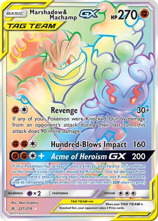 Marshadow & Machamp GX (Secret) (/214) Holofoil [SM: Unbroken Bonds] Pokemon Single Pokémon