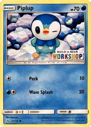 Piplup 32/156 (Build-A-Bear Workshop Exclusive) [Misc: Cards & Products] Pokemon Single Pokémon