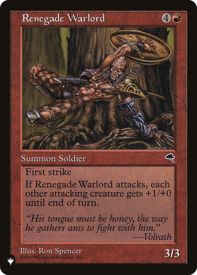 Renegade Warlord (LIST-TMP-197) [Mystery Booster] The List MTG Single Wizards of the Coast