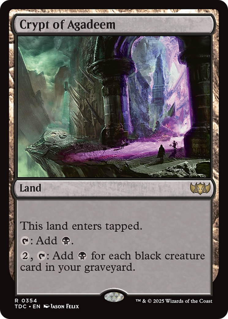 Crypt of Agadeem (TDC-354) [Commander: Tarkir: Dragonstorm] MTG Single Wizards of the Coast