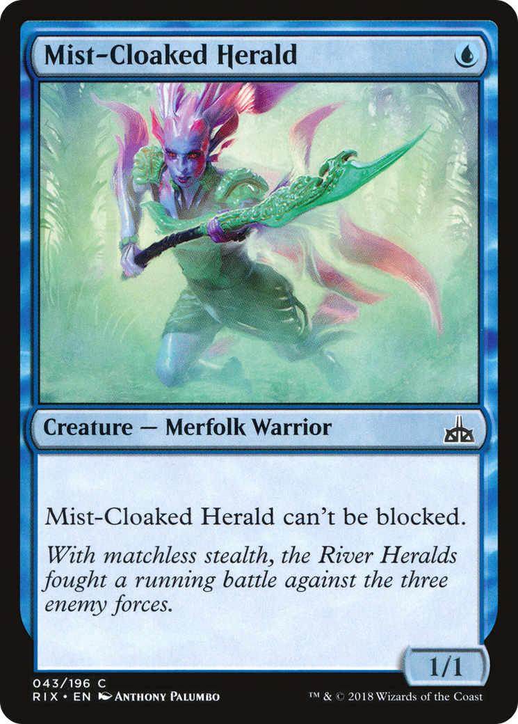Mist-Cloaked Herald (RIX-043) [Rivals of Ixalan] MTG Single Wizards of the Coast