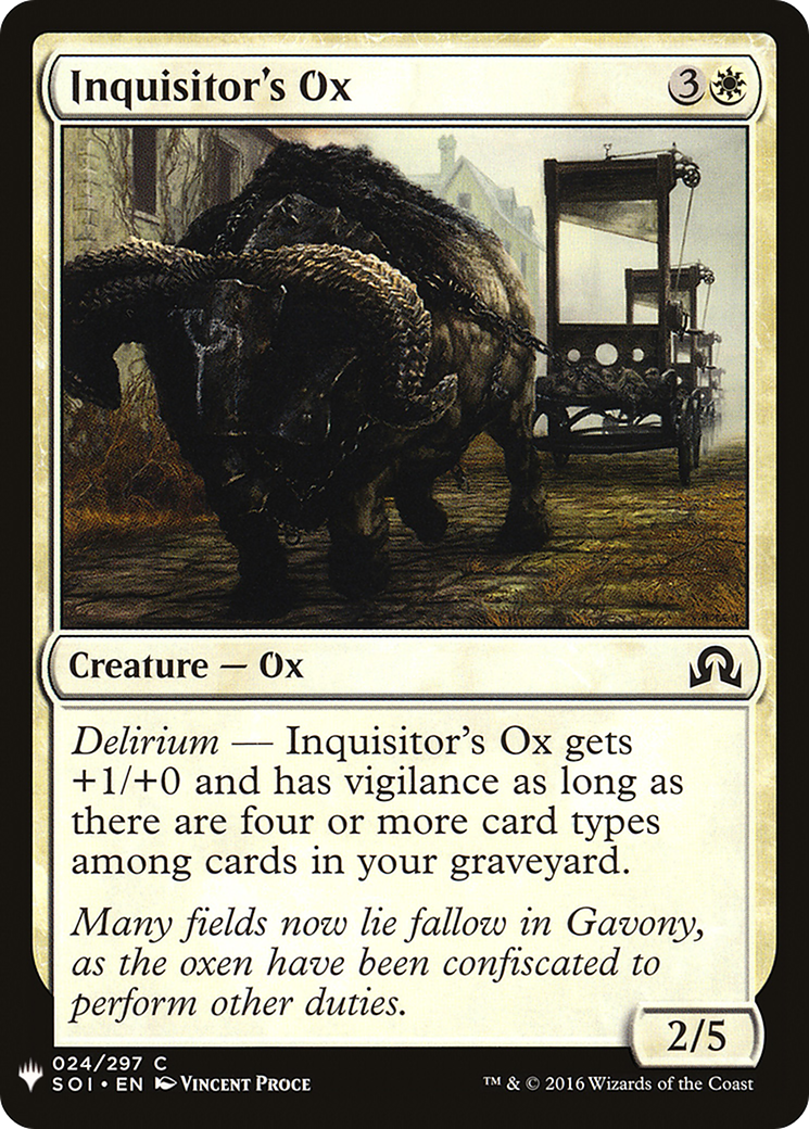 Inquisitor's Ox (LIST-SOI-24) [Mystery Booster] The List MTG Single Wizards of the Coast