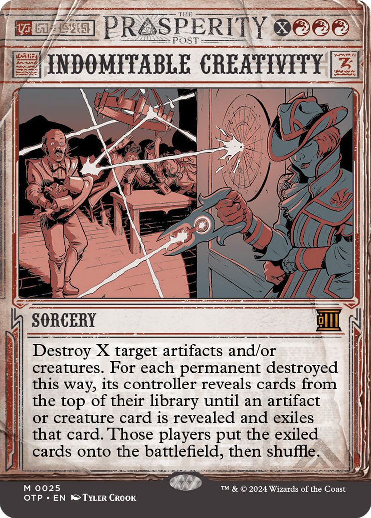 Indomitable Creativity (OTP-025) [Breaking News] (Showcase) (Borderless) MTG Single Wizards of the Coast