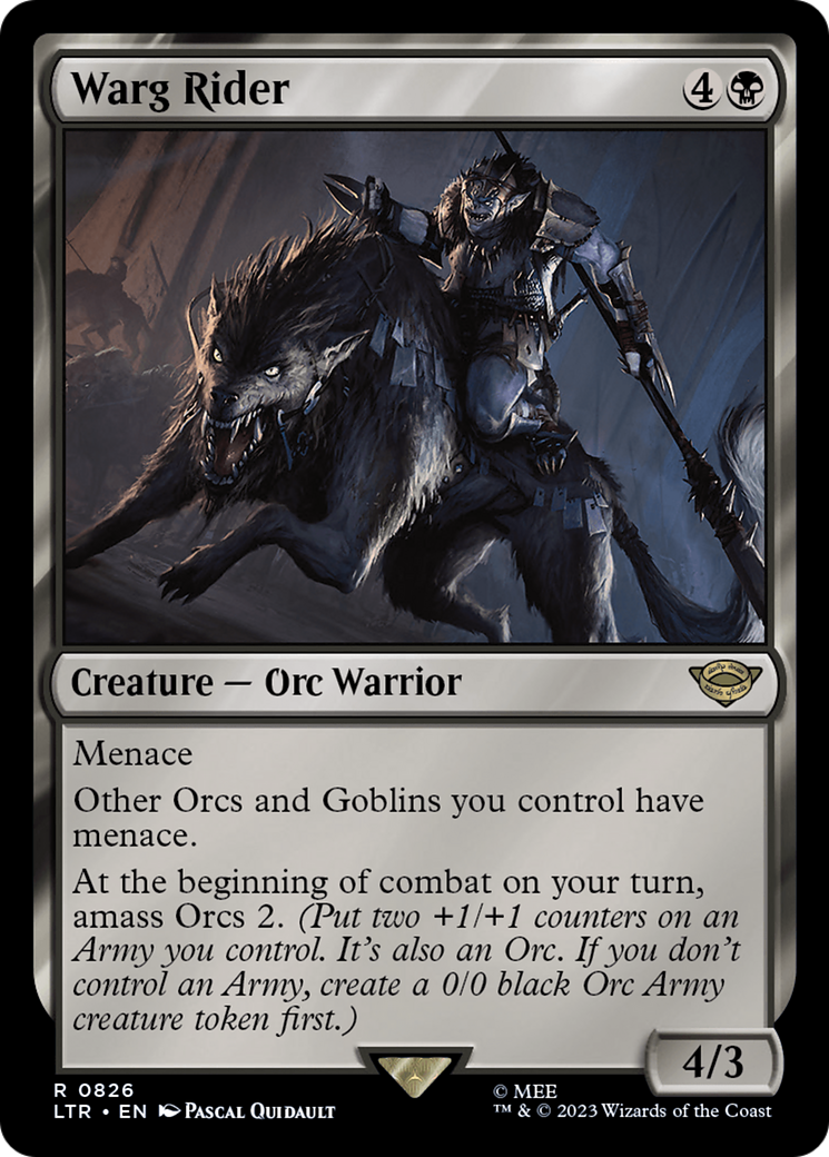 Warg Rider (LTR-826) [The Lord of the Rings: Tales of Middle-earth] MTG Single Wizards of the Coast