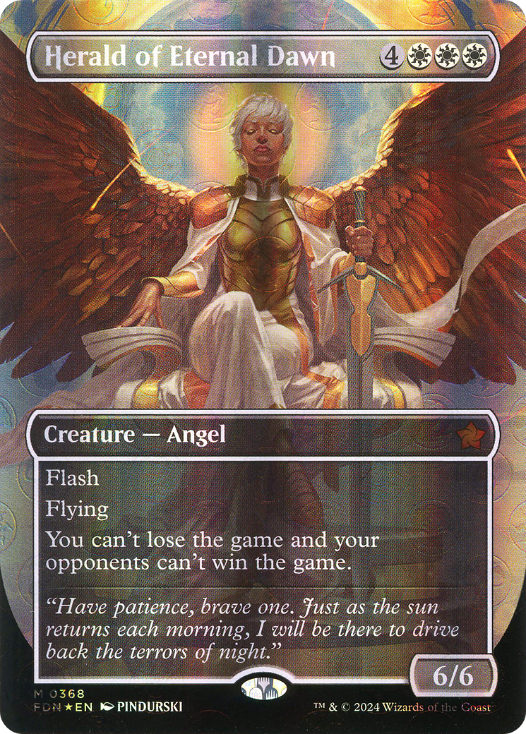 Herald of Eternal Dawn (Mana Foil) (FDN-368) [Foundations] (Borderless) Foil MTG Single Wizards of the Coast