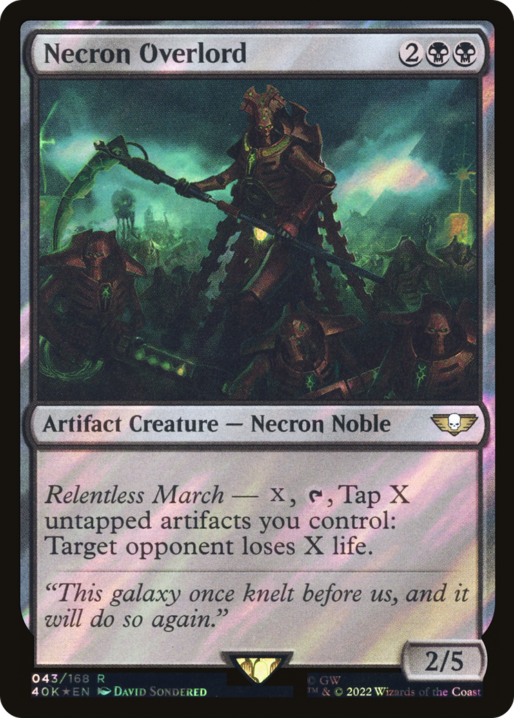 Necron Overlord (40K-43★) [Warhammer 40,000 Commander] Foil MTG Single Wizards of the Coast