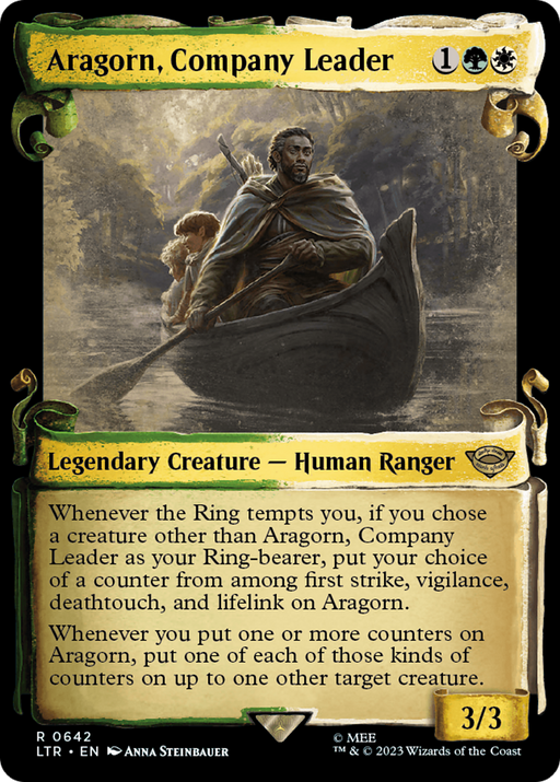 Aragorn, Company Leader (Showcase Scrolls) (LTR-642) [The Lord of the Rings: Tales of Middle-earth] (Showcase) MTG Single Wizards of the Coast