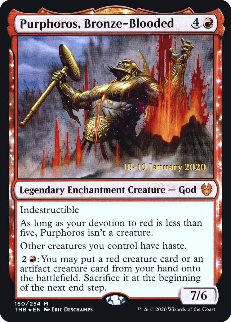 Purphoros, Bronze-Blooded (PRE-150) [Theros Beyond Death Promos] Foil MTG Single Wizards of the Coast