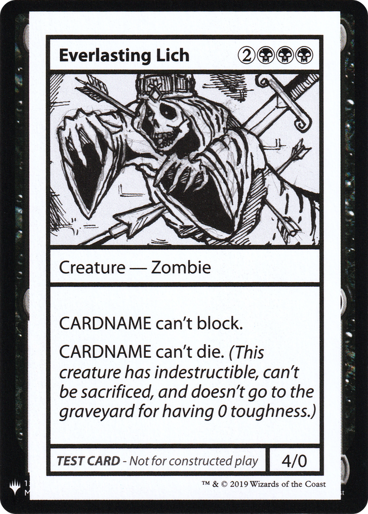Everlasting Lich (CMB1-) [Mystery Booster] Playtest Cards 2019 MTG Single Wizards of the Coast