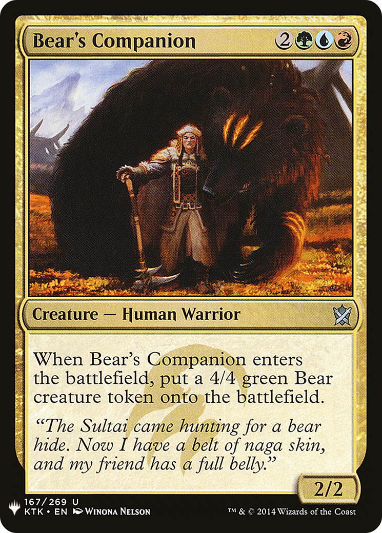 Bear's Companion (LIST-KTK-167) [Mystery Booster] The List MTG Single Wizards of the Coast