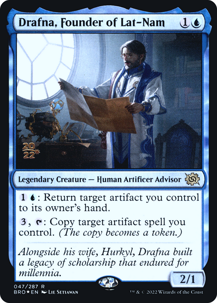 Drafna, Founder of Lat-Nam (PRE-047) [The Brothers' War Promos] Foil MTG Single Wizards of the Coast