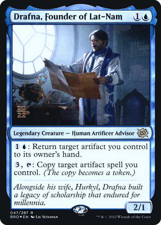Drafna, Founder of Lat-Nam (PRE-047) [The Brothers' War Promos] Foil MTG Single Wizards of the Coast