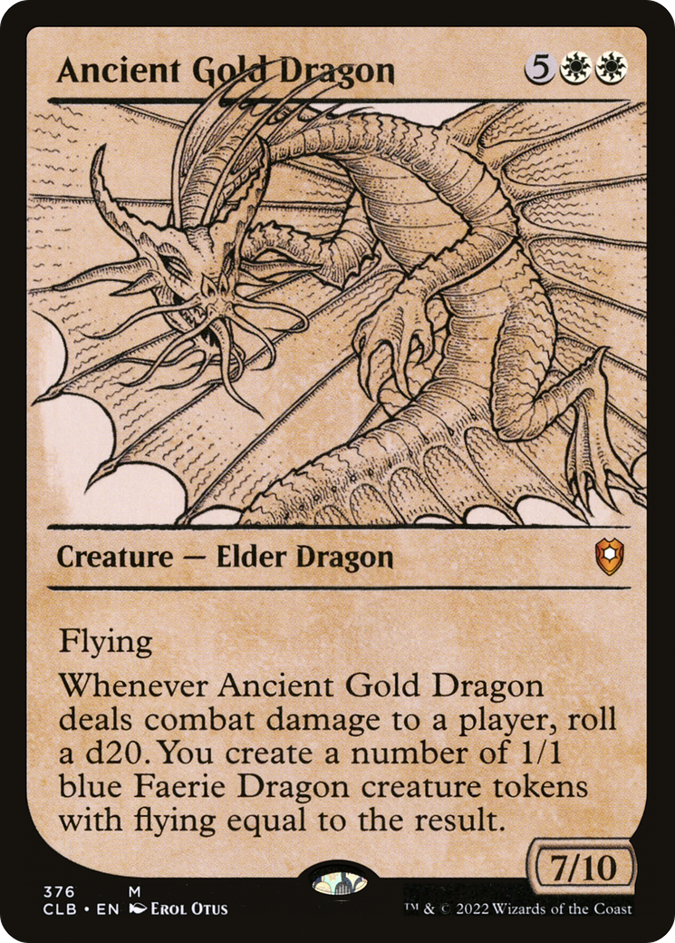 Ancient Gold Dragon (CLB-376) [Commander Legends: Battle for Baldur's Gate] (Showcase) Foil MTG Single Wizards of the Coast