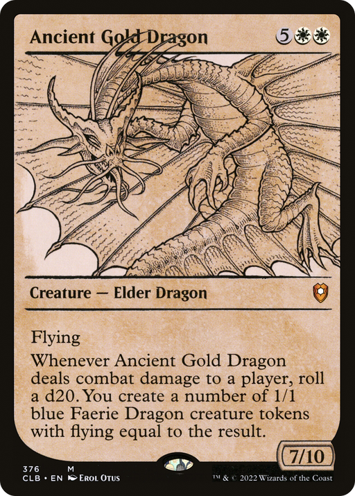 Ancient Gold Dragon (CLB-376) [Commander Legends: Battle for Baldur's Gate] (Showcase) MTG Single Wizards of the Coast