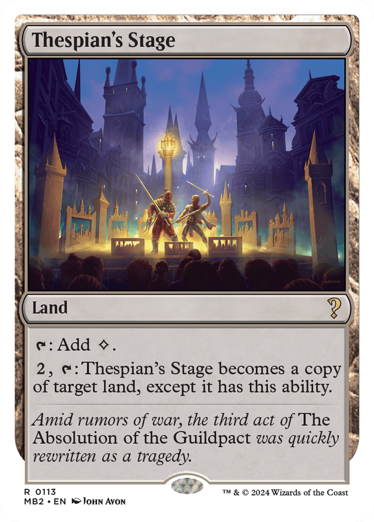 Thespian's Stage (White Border) (MB2-113) [Mystery Booster] Mystery Booster 2 MTG Single Wizards of the Coast