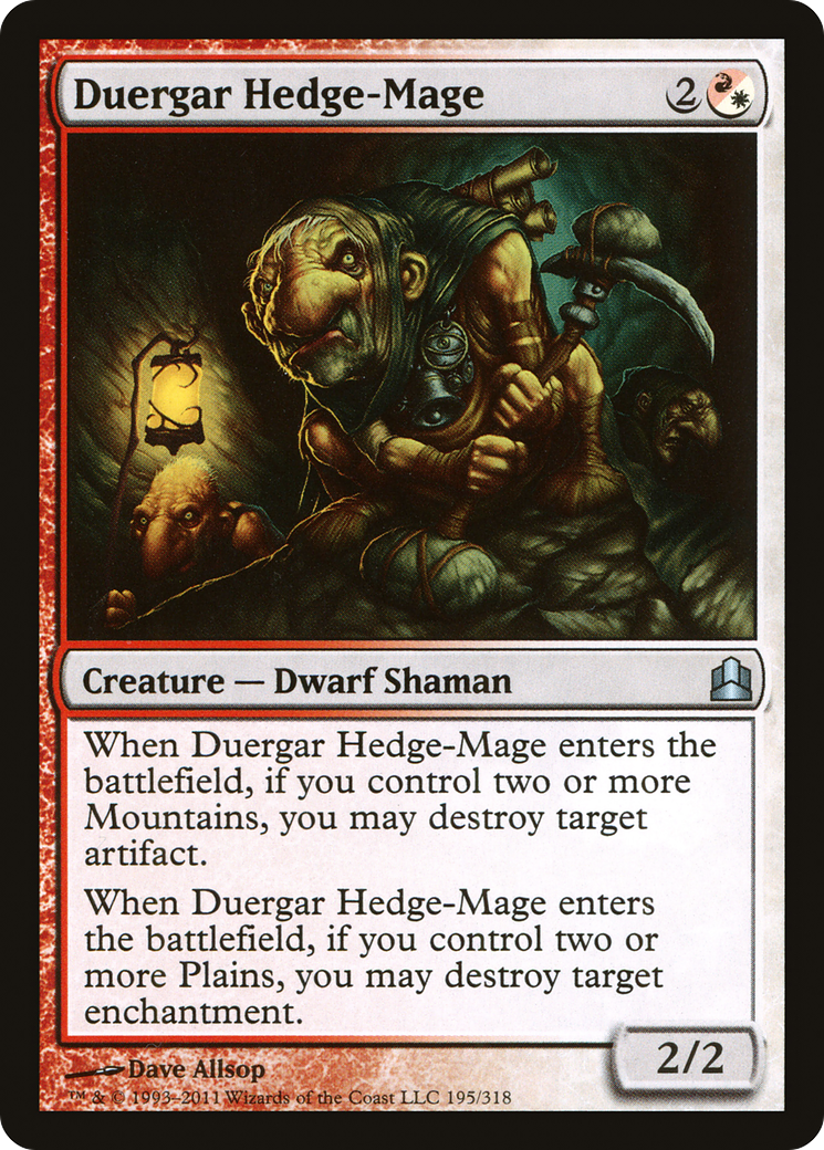 Duergar Hedge-Mage (CMD-195) [Commander 2011] MTG Single Wizards of the Coast