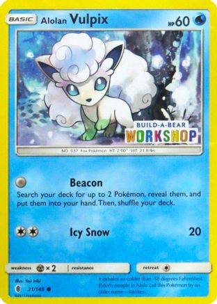 Alolan Vulpix - 21/145 (Build-A-Bear Workshop Exclusive) [Misc: Cards & Products] Pokemon Single Pokémon