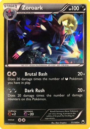 Zoroark - 71/108 (Cracked Ice Holo) () Holofoil [Misc: Deck Exclusives] Pokemon Single Pokémon