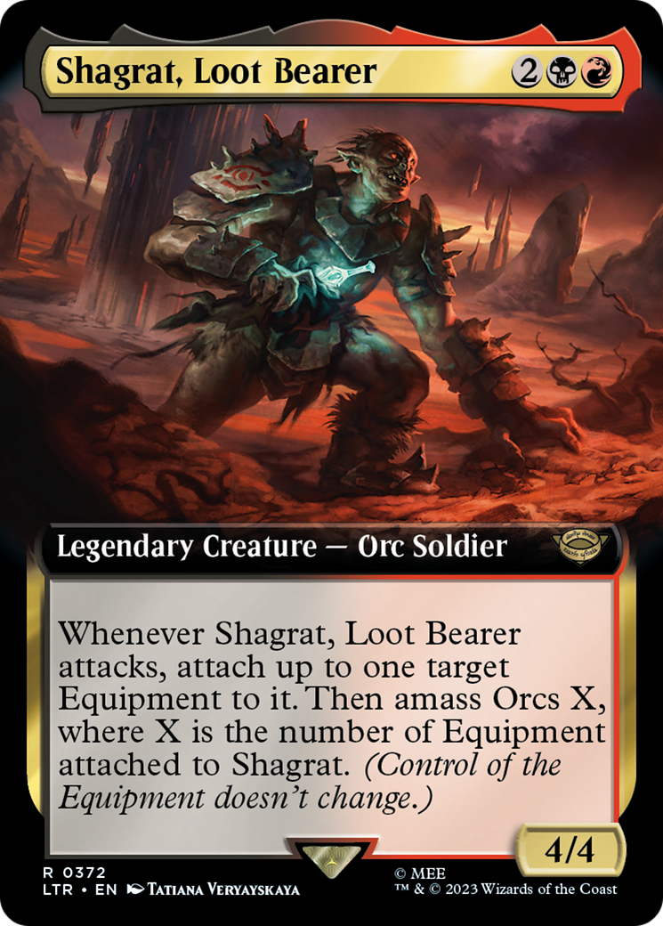 Shagrat, Loot Bearer (LTR-372) [The Lord of the Rings: Tales of Middle-earth] (Extended Art) Foil MTG Single Wizards of the Coast
