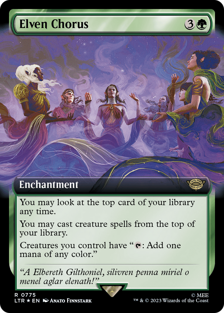 Elven Chorus (Surge Foil) (LTR-775) [The Lord of the Rings: Tales of Middle-earth] (Extended Art) Foil MTG Single Wizards of the Coast