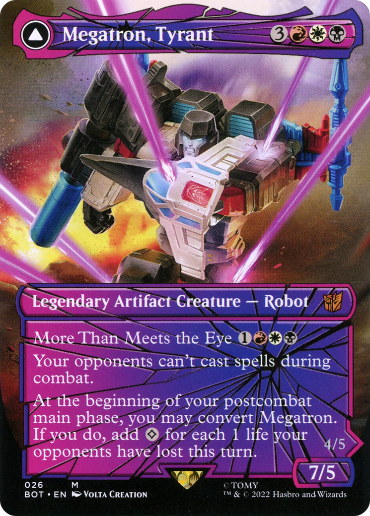Megatron, Tyrant (Shattered Glass) (BOT-026) [Transformers] (Borderless) MTG Single Wizards of the Coast