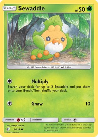 Sewaddle (6) (/236) Reverse Holofoil [SM: Unified Minds] Pokemon Single Pokémon