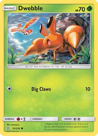 Dwebble (10/236) Reverse Holofoil [SM: Unified Minds] Pokemon Single Pokémon