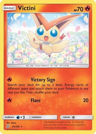 Victini (26/236) Holofoil [SM: Unified Minds] Pokemon Single Pokémon