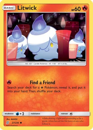 Litwick (27/236) Reverse Holofoil [SM: Unified Minds] Pokemon Single Pokémon