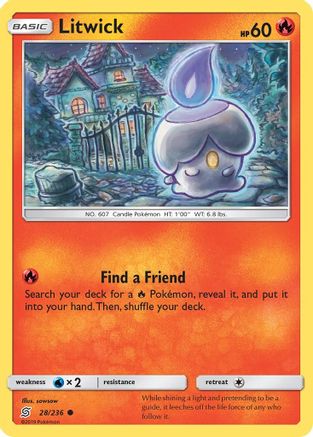 Litwick (28/236) Reverse Holofoil [SM: Unified Minds] Pokemon Single Pokémon