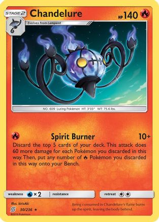 Chandelure (/236) Reverse Holofoil [SM: Unified Minds] Pokemon Single Pokémon