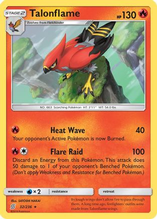 Talonflame (/236) Reverse Holofoil [SM: Unified Minds] Pokemon Single Pokémon