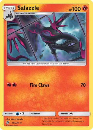Salazzle (34) (/236) Reverse Holofoil [SM: Unified Minds] Pokemon Single Pokémon