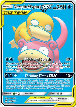 Slowpoke & Psyduck GX (Full Art) (/236) Holofoil [SM: Unified Minds] Pokemon Single Pokémon